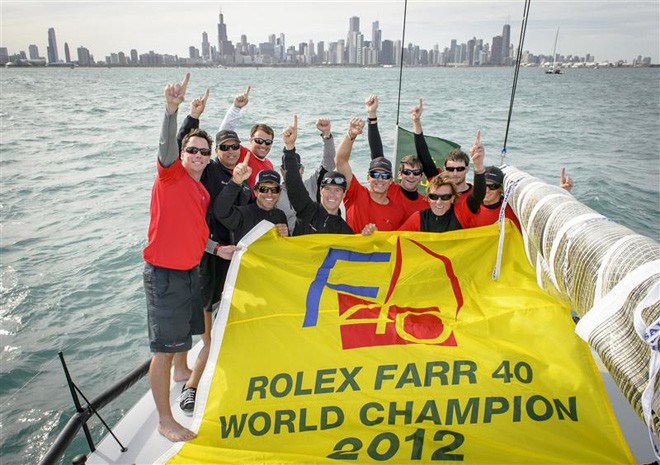 Flash Gordon 6 crew celebrating their Farr 40 world title in Chicago. ©  Rolex/ Kurt Arrigo http://www.regattanews.com